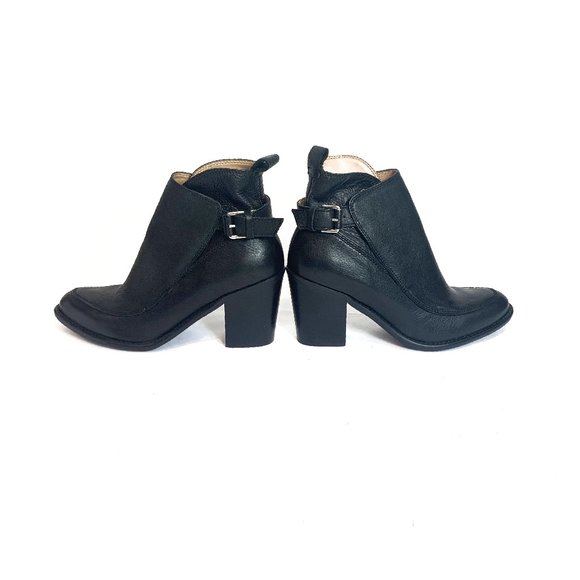 ZARA Mid Block Heel Leather Ankle Boots - Picture 3 of 5